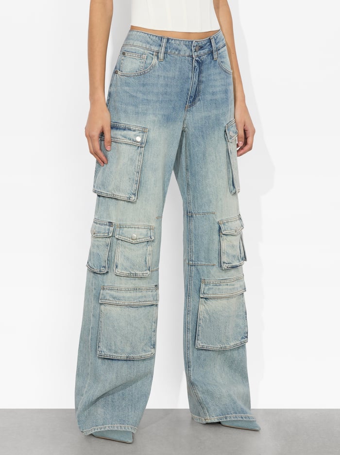OLYMPIA CARGO JEAN - SIERRA VINTAGE BLUE - Alice And Olivia